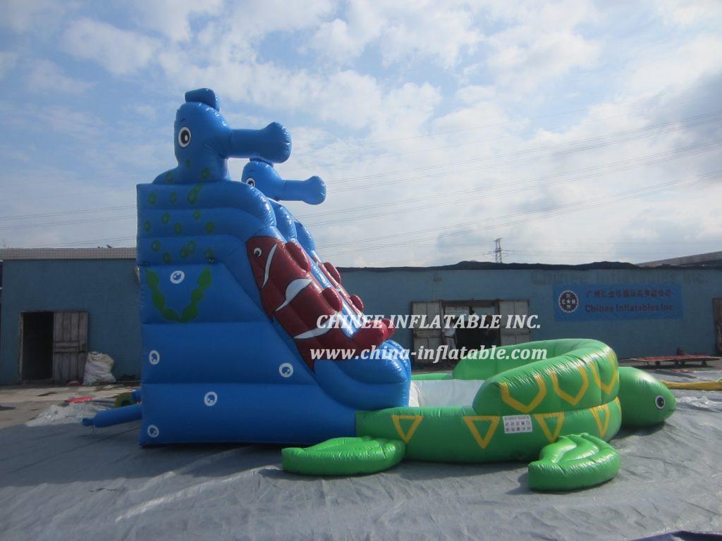 T8-1428 Cartoon Turtle Inflatable Slide