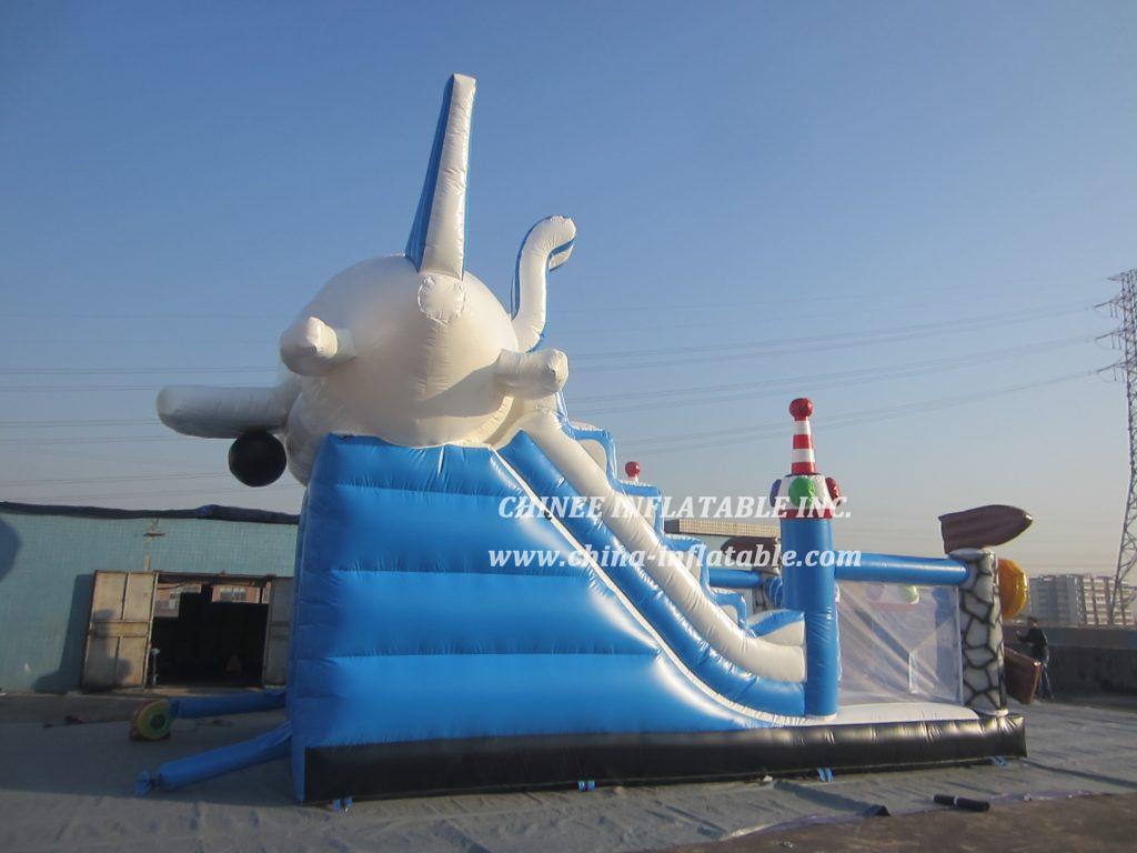 T8-1464 Airplane Space Themed Inflatable Slide