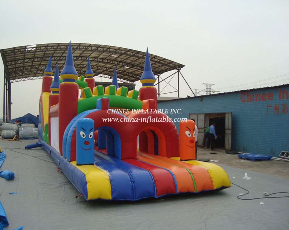 T7-272 Castle Obctacle Course Bouncer Jumping Sport Game