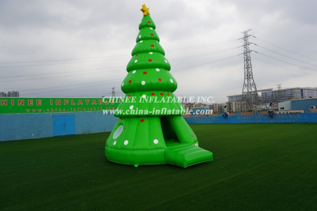 T2-3410 Inflatable Christmas Tree Holiday Themed Bounce House Kids Party Game