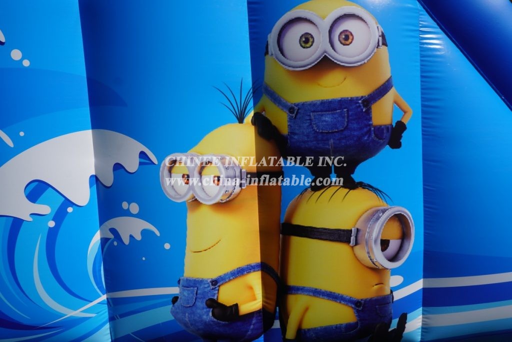 T8-3814 Minions Themed Inflatable Dry Slide