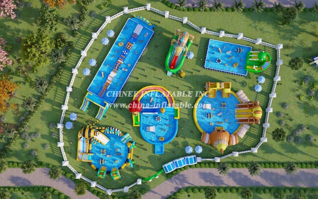 IS11-4012 Giant Inflatable Zone Blow Up Amusement Park Outdoor Playground