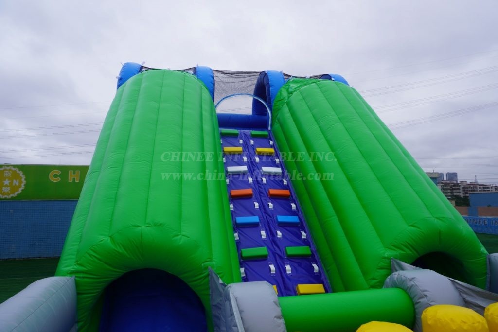 T8-3816 Customized Double Slide Inflatable Slide With Obstacles