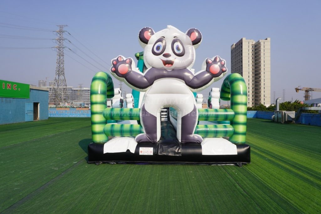 T8-4021B Inflatable Panda-Themed Bamboo Slide