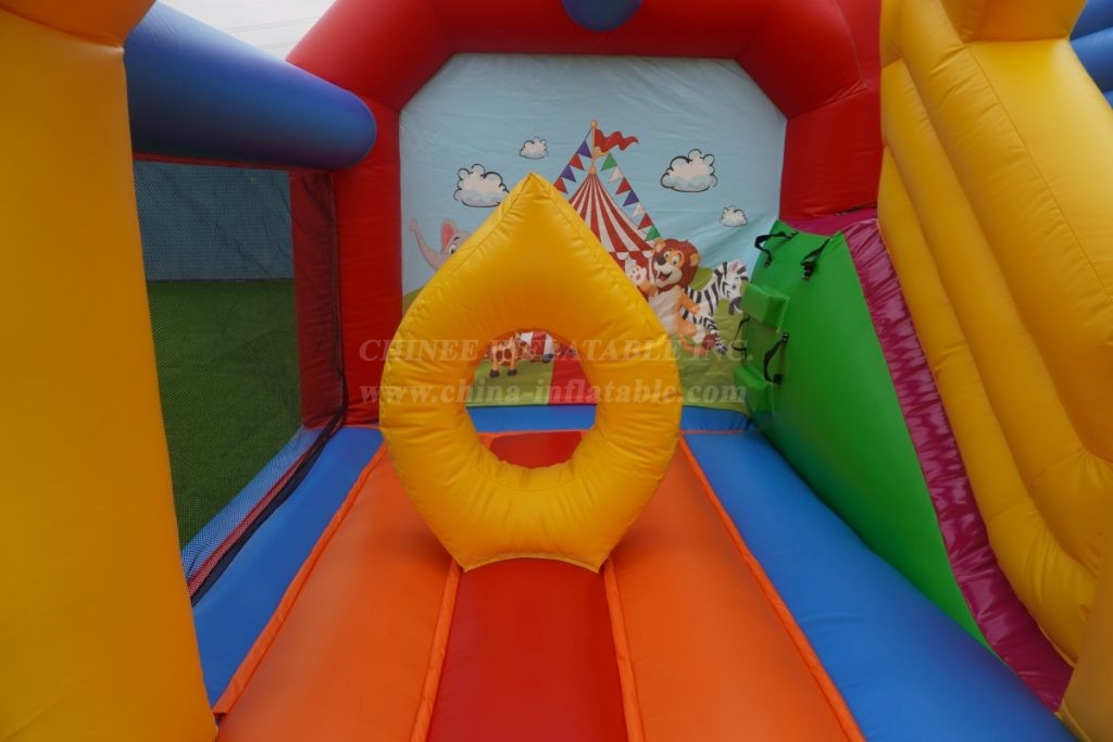 T2-3249B Inflatable Circus Elephant Castle With Slide