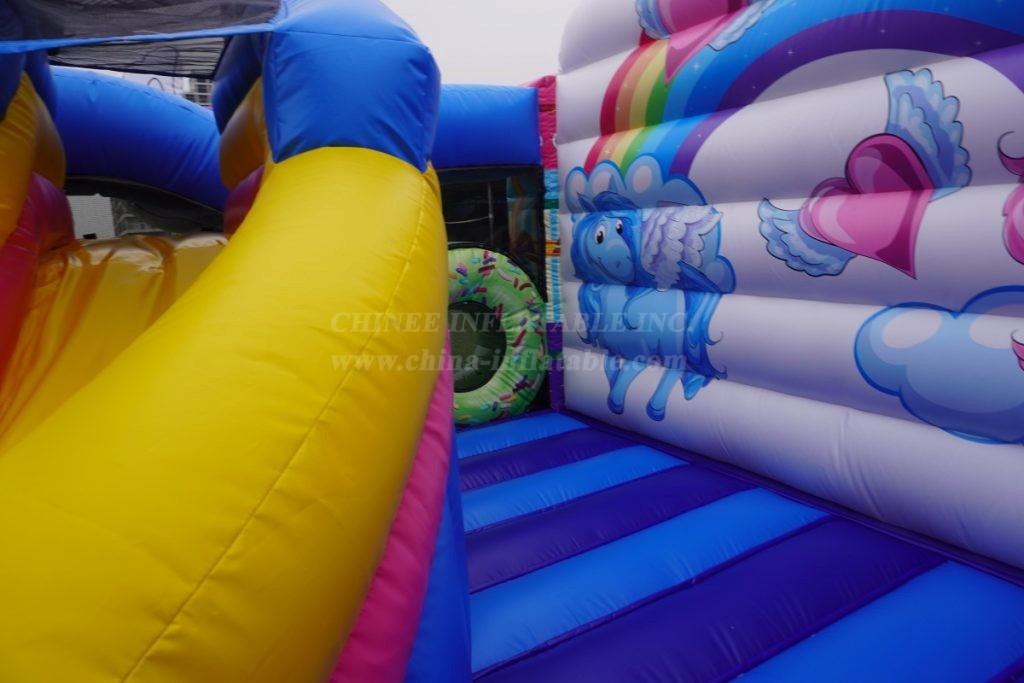 T2-7006 Unicorn Bouncy Castle with Slide