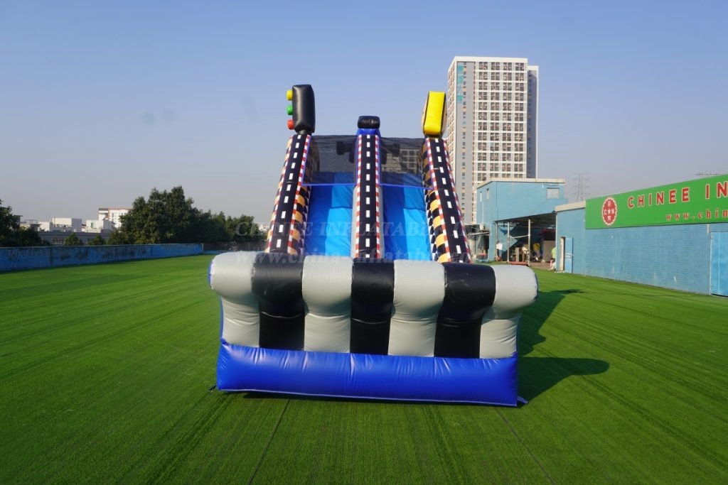 T7-1374 Racing Themed Inflatable Obstacle Course