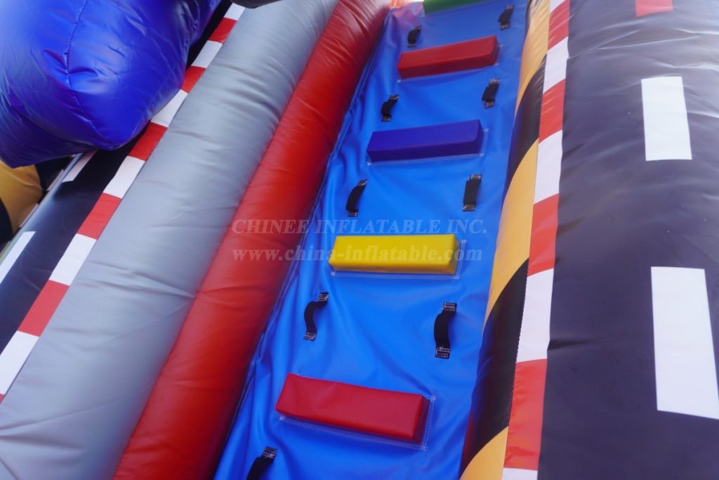 T7-1374 Racing Themed Inflatable Obstacle Course