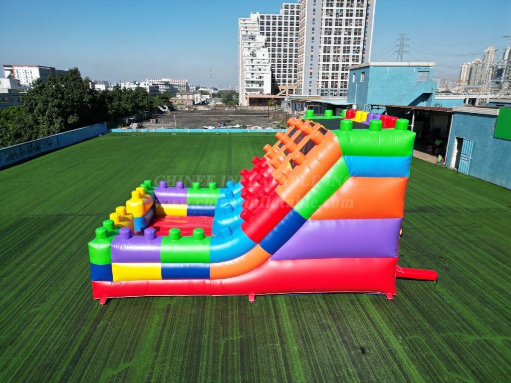 T8-5100B Lego theme inflatable slide