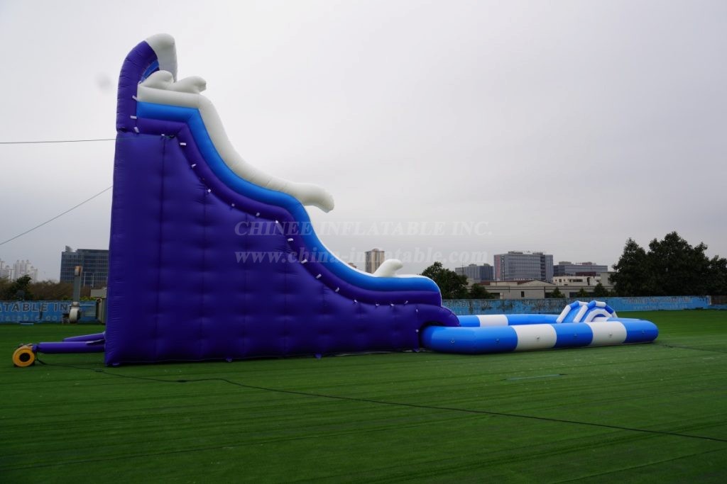 Pool2-715B Large inflatable water slide with swimming pool