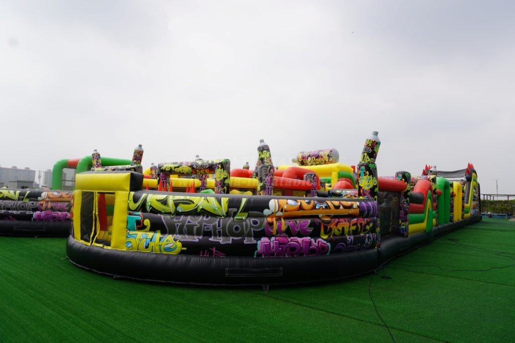 T7-1814B Graffiti Themed Inflatable Obstacle Course