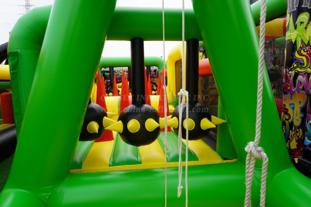 T7-1814B Graffiti Themed Inflatable Obstacle Course