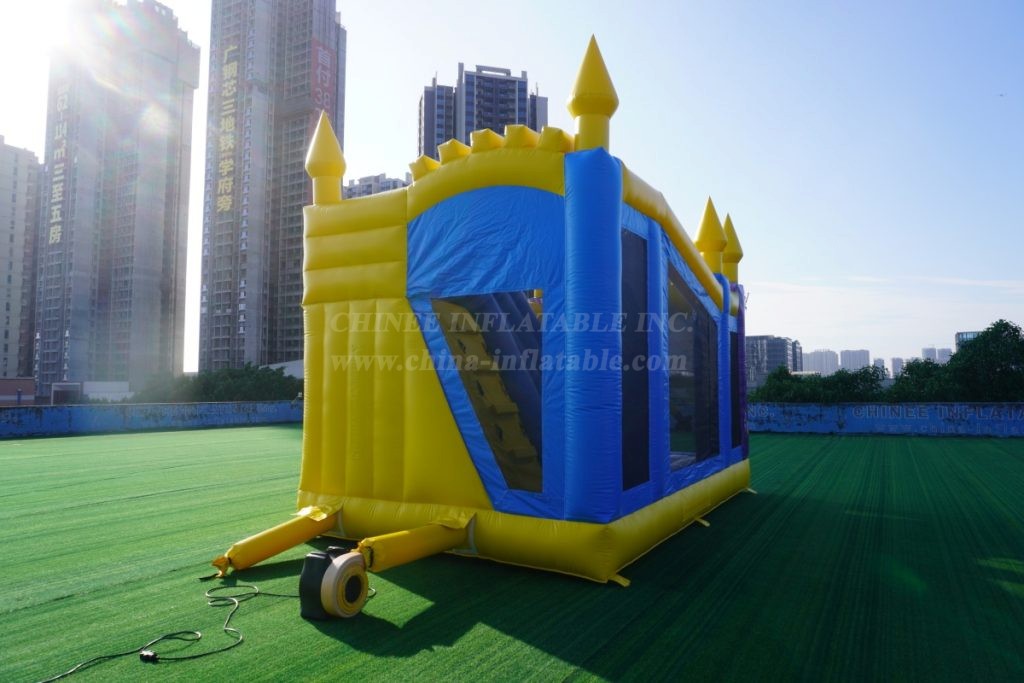 T5-1002H Minion theme inflatable castle with slide