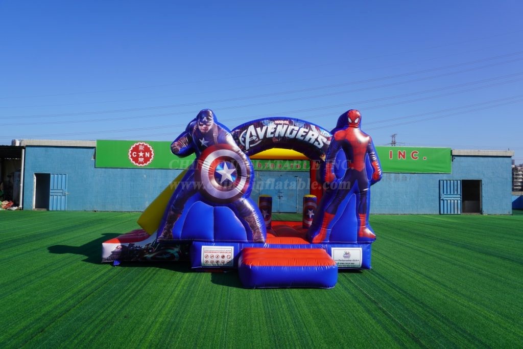 T2-4396B Avengers Inflatable Bounce House with Slide